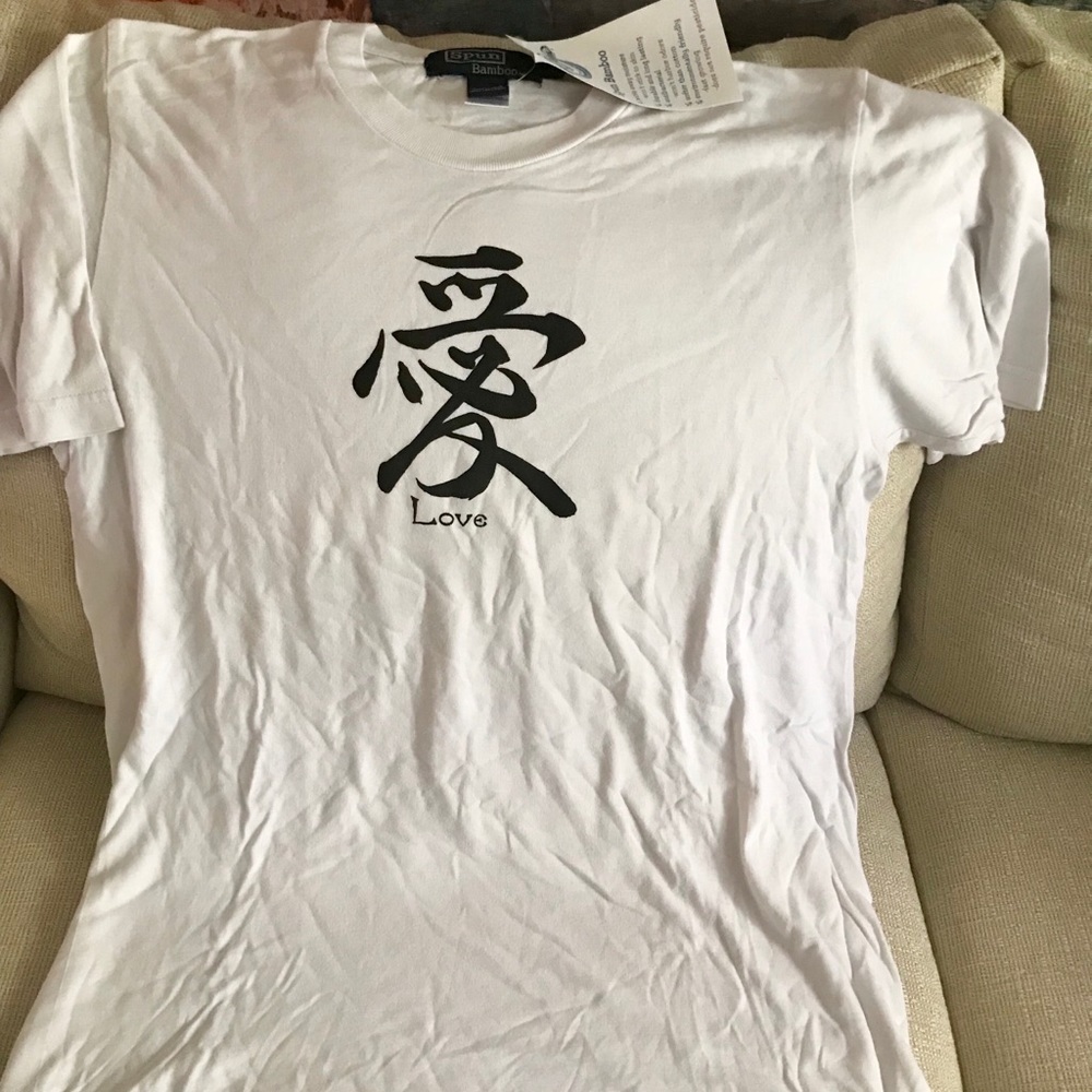LOVE print Bamboo & Organic Cotton T silky soft